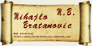 Mihajlo Bratanović vizit kartica